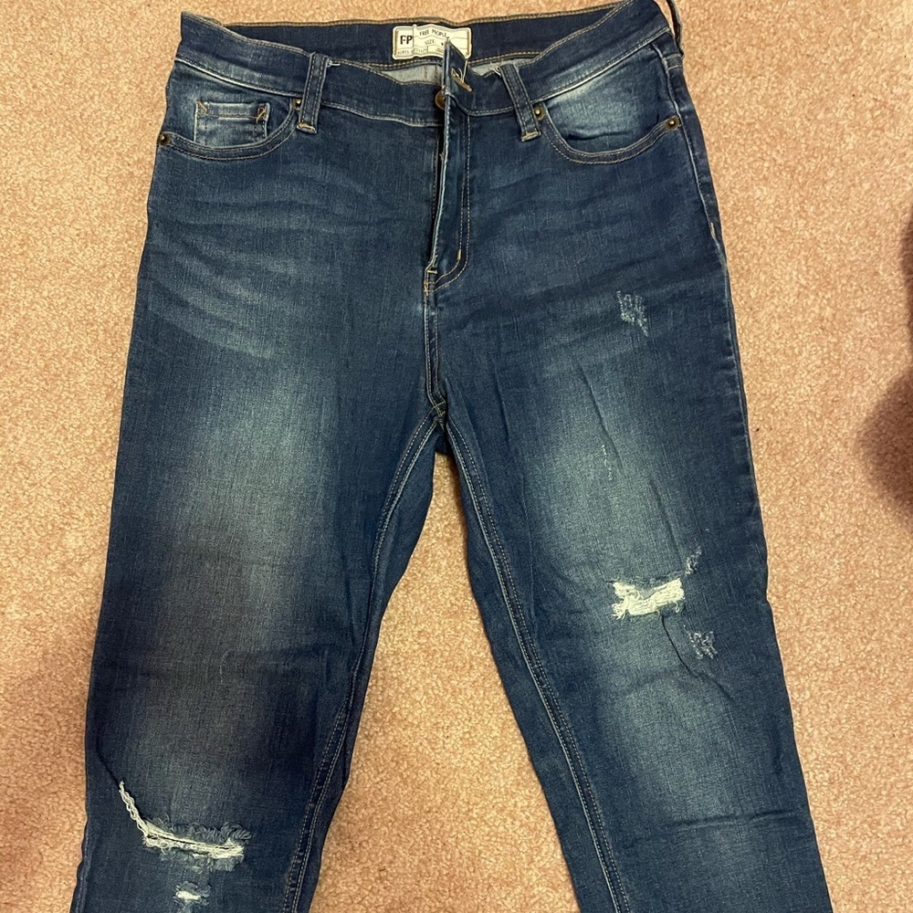 Free People dark wash distressed jeans